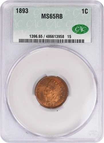 1893年インディアンセント MS65RB CACG