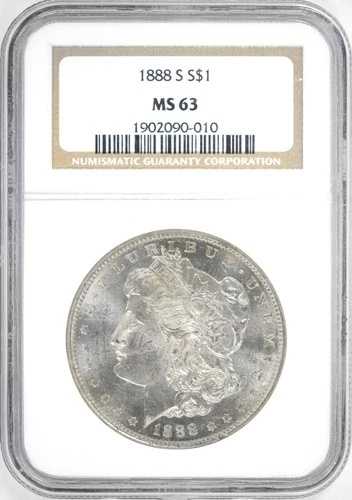 1888-S モルガン銀貨 NGC MS63