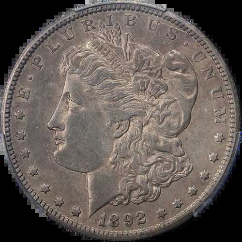 1892-CC モルガン銀貨 PCGS AU50 良好な外観 強い打痕