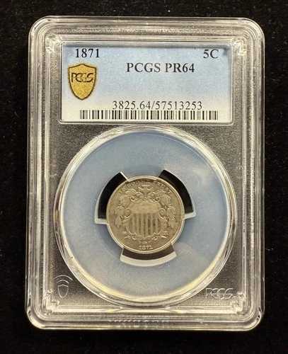 1871年 SCシールド ニッケルプルーフ PCGS PR64 ゴールドシールド アイテム#231
