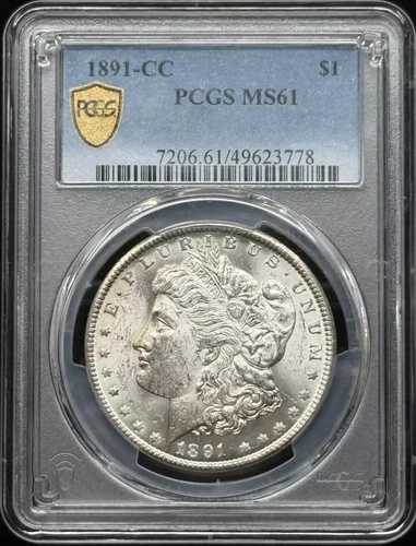 1891年CCモルガン銀貨 PCGS MS-61 187,000円