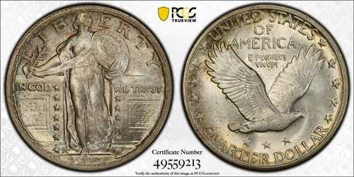 1917年製 スタンディングリバティクォータータイプ2 PCGS Ms64 187,000円