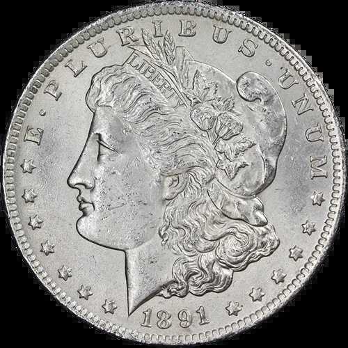 1891-CC モルガン銀貨 スピッティングイーグル 素晴らしいBU 素晴らしいアイアピール 素晴らしいストライク