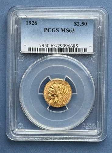 1926年金貨 2.50ドル インド PCGS MS63