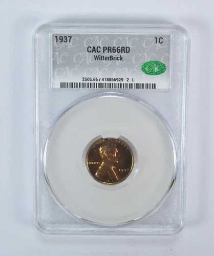 1937年 リンカーン ウィートセント ウィッターブリック PR66 RD CAC CACg *5755