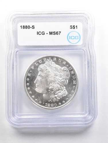 1880-S モルガン銀貨 MS67 ICG *6042