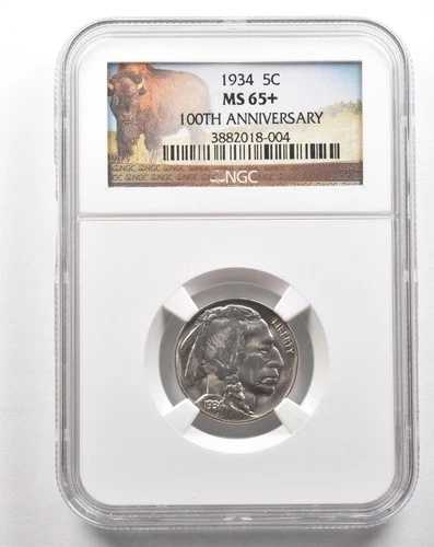 1934年インディアンヘッドバッファローニッケル MS65+ NGC *5152