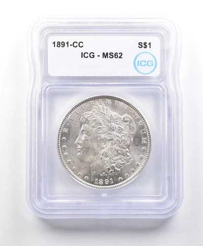 1891-CC モルガン銀貨 MS62 ICG *3259