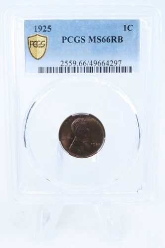 1925-P PCGS MS66RB リンカーン小麦セント ビジネスストライク 1C