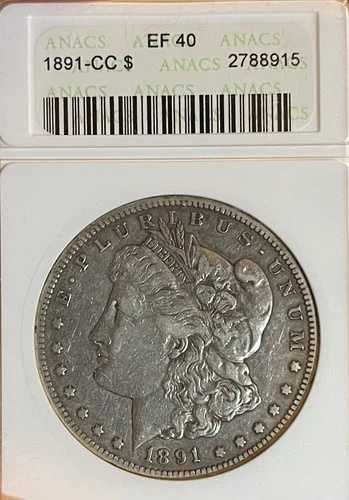 1891-CC ソープボックス ANACS EF 40 モルガン銀貨