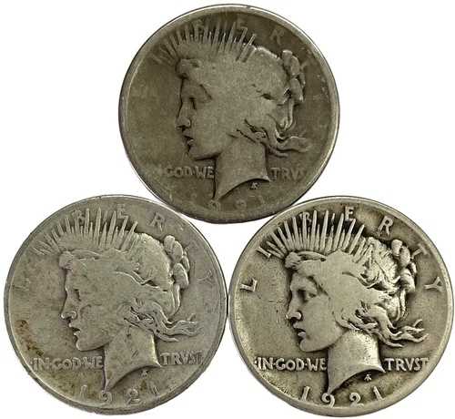 （3）1921年米国平和銀貨1ドル高浮き彫り平均流通コイン