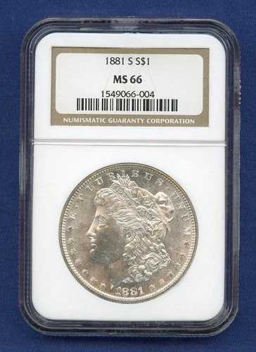 1881 S NGC MS66 モルガン銀貨 1ドル 米国造幣局発行 コイン 1881-S MS-66 ブラストホワイト