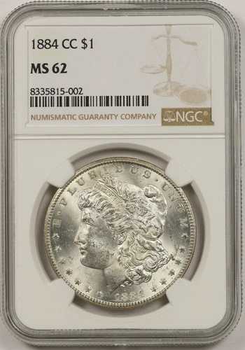 1884-CC $1 NGC MS 62 モルガン銀貨
