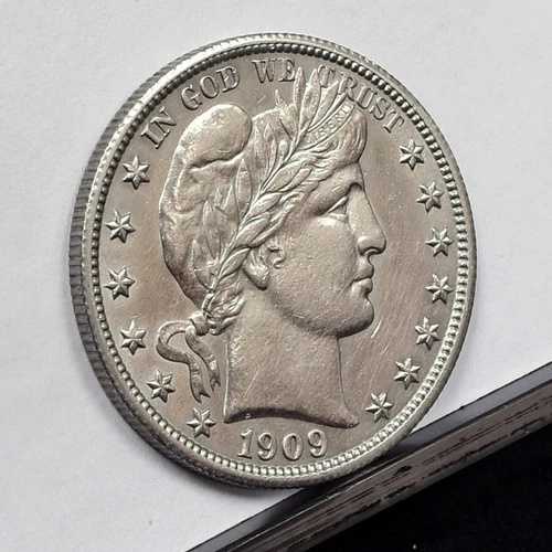 1909年製バーバーハーフダラー - Ch AU/Unc 詳細、非常にきれいな状態 (#57557-L)