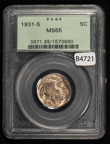 1931-S 5セント インディアンヘッド バッファロー ニッケル - オールドグリーンホルダー - OGH PCGS MS 65 - B4721｜WORLD RESOURCE【QUEEN店】 89,540円
