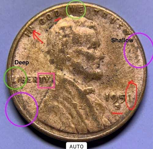 1951S 小麦裏ペニー「多くの本物のエラーあり DADs Old CoLL、U return I Payur Ship 89,540円