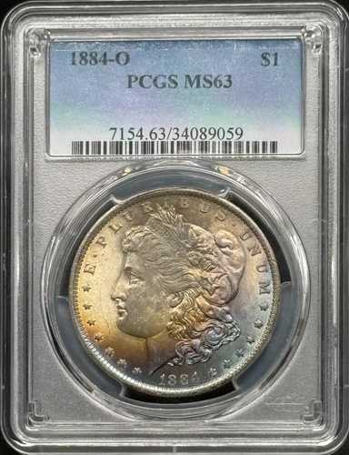 1884年 O モルガン銀貨 PCGS MS-63 レインボートーン 89,540円