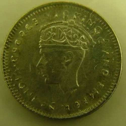 1941年 マラヤ 5セント銀貨 *** ダブルストライク - 回転 *** - ロット1007