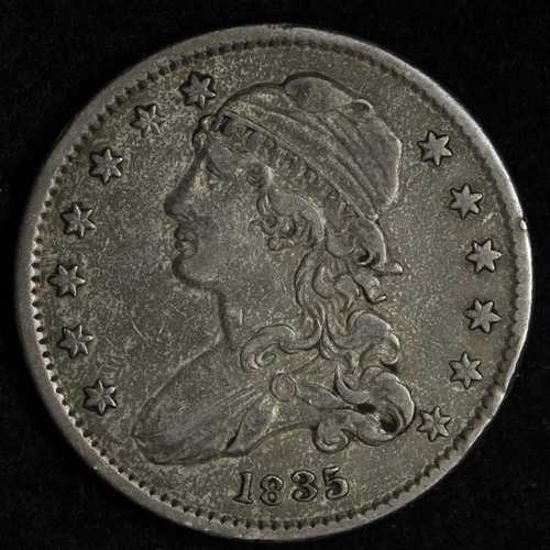 1835年製 キャップドバスト シルバークォーター VF++ E326 WVBM