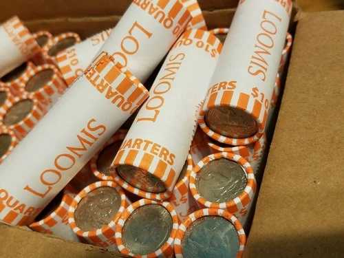 30ロール（300ドル）ワシントン本部。本物の流通米国コインをミックス。迅速！