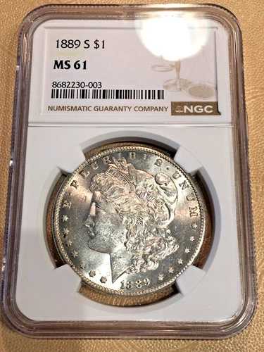 1889-S モルガン銀貨 NGC MS61 - 実物コイン #0003｜WORLD RESOURCE【QUEEN店】