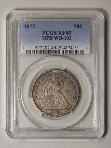 1872年 50セント MPD WB-102 自由の女神像半ドル PCGS XF45|WORLD RESOURCE【QUEEN店】