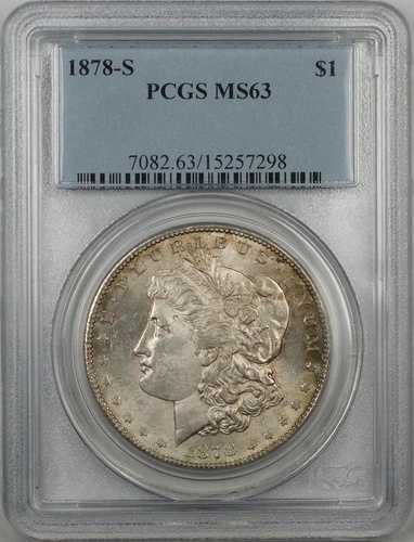 1878-S モーガン シルバー ダラー コイン $1 PCGS MS-63 高品質コイン (8H)｜WORLD RESOURCE【QUEEN店】 96,195円