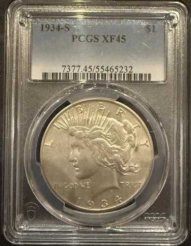 1934-S ピースシルバードル XF45、PCGS (11730)｜WORLD RESOURCE【QUEEN店】