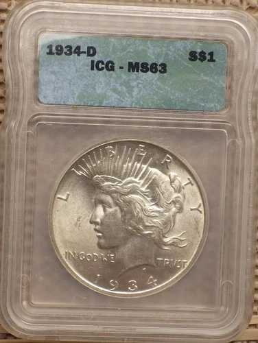 1934-D 平和ドル ICG MS63 100,430円