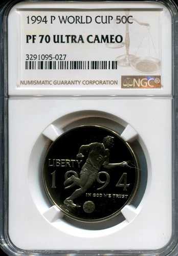 1994年 P ワールドカップ サッカー ハーフドルコイン NGC PF 70 ウルトラカメオ｜WORLD RESOURCE【QUEEN店】 96,800円