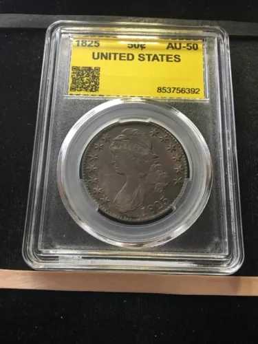 1825年、アメリカ合衆国、キャップドバスト、ハーフドル50セント、 117,700円