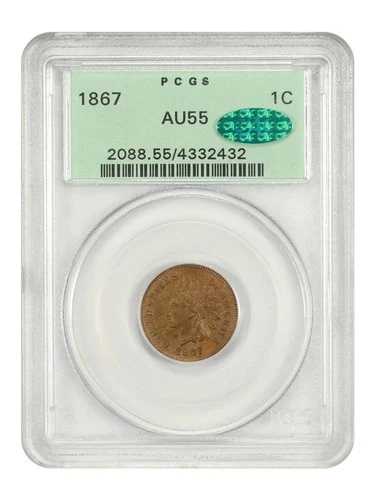 1867 1C PCGS/CAC AU55 (OGH) - インディアンセント - より良い日付｜WORLD RESOURCE【QUEEN店】