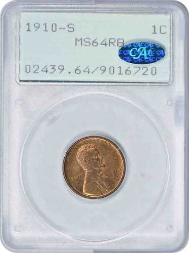 1910-S リンカーン セント MS64RB PCGS OGH (CAC)｜WORLD RESOURCE【QUEEN店】