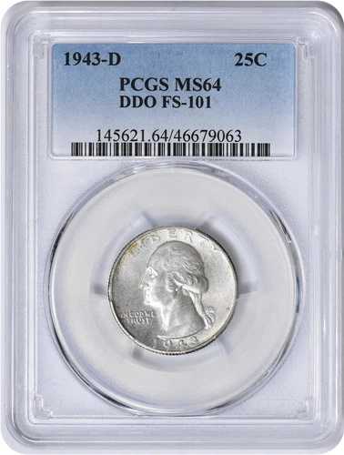 1943-D ワシントン クォーター DDO FS-101 MS64 PCGS|WORLD RESOURCE【QUEEN店】