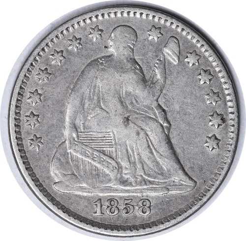 1858年 リバティ・シーテッド・ハーフダイム RPD/反転日付 FS-302 EF 未認定 #930|WORLD RESOURCE【QUEEN店】