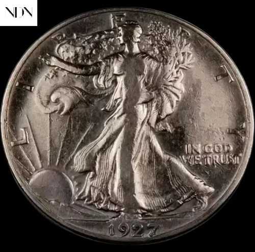 1927-S ウォーキング・リバティ・シルバー・ハーフドル - 極上品 / ほぼ未使用