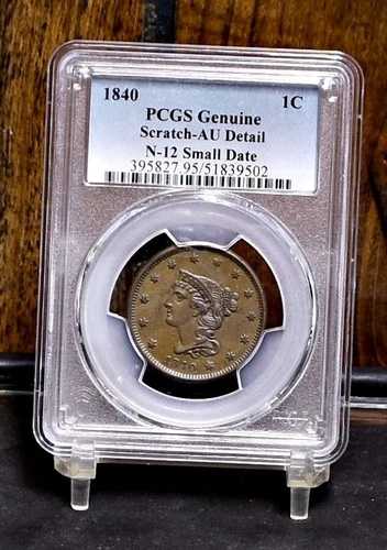1840年 N-12 スモールデイト ラージセント - PCGS - XF 詳細、スクラッチあり (#59879-L)