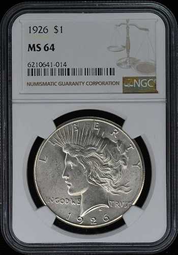 1926年 ピースダラー S$1 NGC MS64
