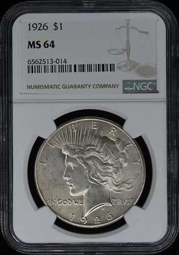 1926年 ピースダラー S$1 NGC MS64