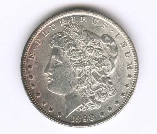 1898年 1ドル モルガン銀貨 チョイス BU ディープシャープディテール レインボーエッジトーニング|WORLD RESOURCE【QUEEN店】