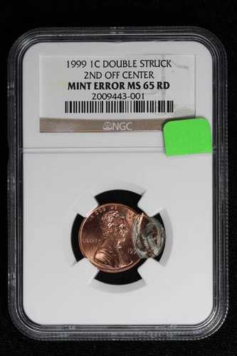ミントエラー 1999 メモリアルセント NGC ダブルストラック セカンド オフセンター MS 65 RD 4VB5｜WORLD RESOURCE【QUEEN店】