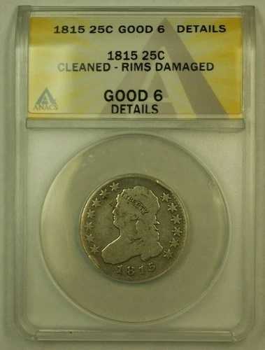 1815年製 キャップドバストクォーター「ラージサイズ」ANACS G-06 詳細クリーニング済み 縁にダメージあり｜WORLD RESOURCE【QUEEN店】 90,145円
