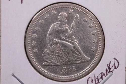 1876年製 シーテッド・リバティ・クォーター、ミントステート、ディテールコイン、ストアセール#1099|WORLD RESOURCE【QUEEN店】