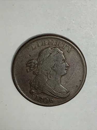 1806年 ドレープ胸像 ハーフセント スモール 6インチ ステムなし 米国コイン｜WORLD RESOURCE【QUEEN店】 91,355円