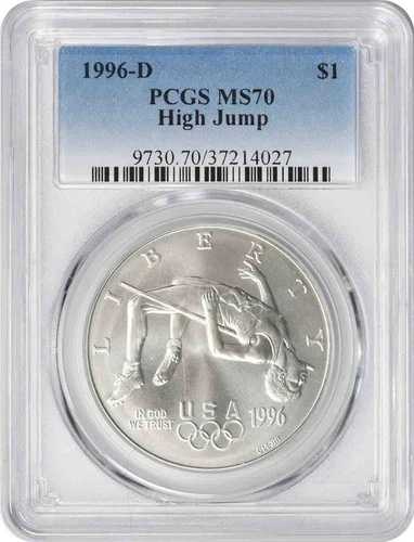 1996-D ハイジャンプ記念銀貨 MS70 PCGS|WORLD RESOURCE【QUEEN店】