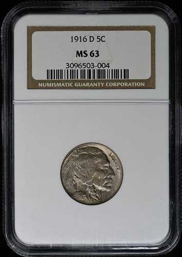 1916-D バッファローニッケル タイプ2 5C NGC MS63｜WORLD RESOURCE【QUEEN店】