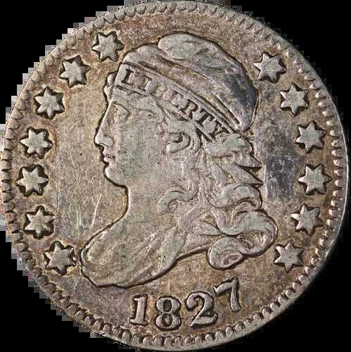1827年製 バストダイム「尖頭1インチ 10セント」 チョイスXF 素晴らしい外観 素晴らしい色｜WORLD RESOURCE【QUEEN店】