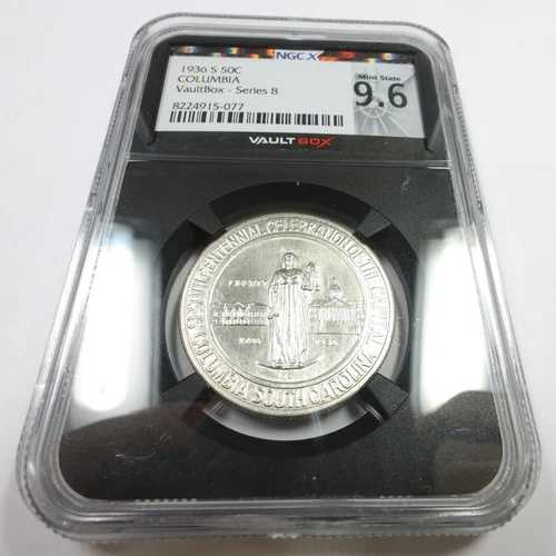 1936年 S VAULTBOX NGC X MS 9.6 コロンビア シルバー 50セント ハーフドル #57898A