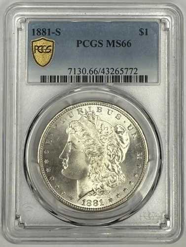 1881年 S モーガン銀貨 $1 PCGS MS66 ??☆ブラストホワイト - フロスティ・デバイセズ☆??