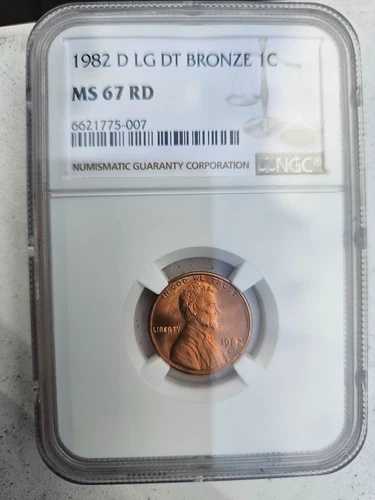 1982年 D リンカーン セントペニー NGC MS67 RD ラージデイト ブロンズ プレミアム
